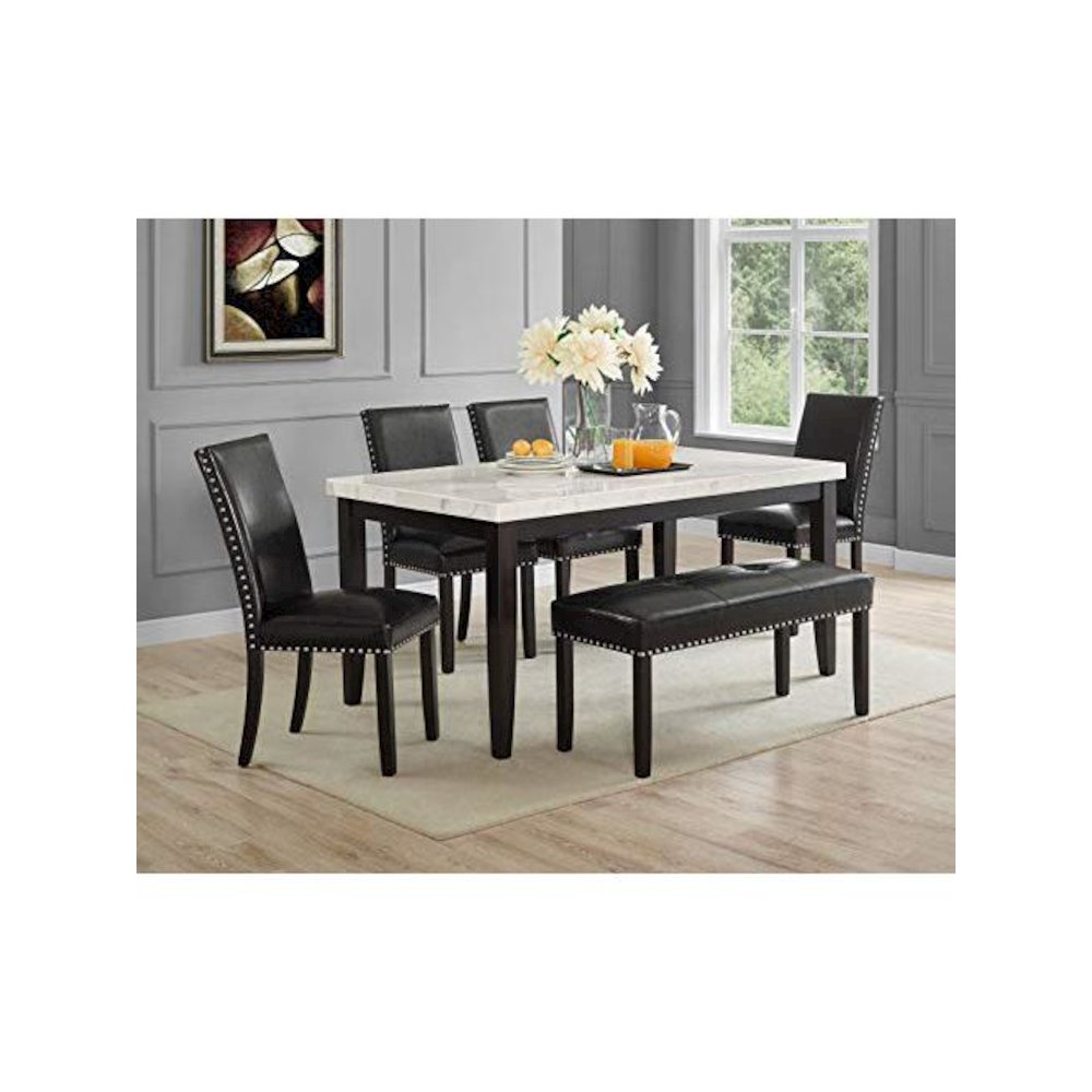 Westby Black PU Dining Bench w/. Picture 4