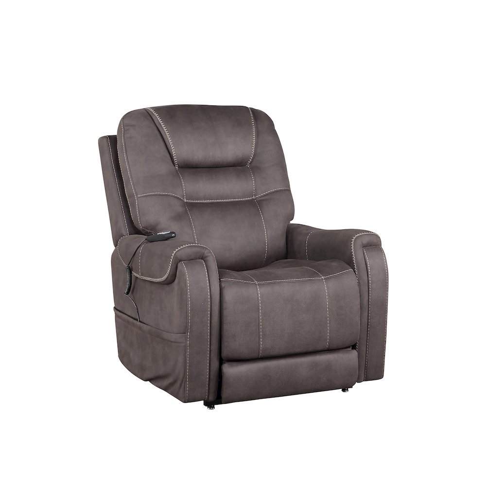 Power Lift Recliner Chair, Adjustable Headrest, 3 Zone Heat, Brown. Picture 1