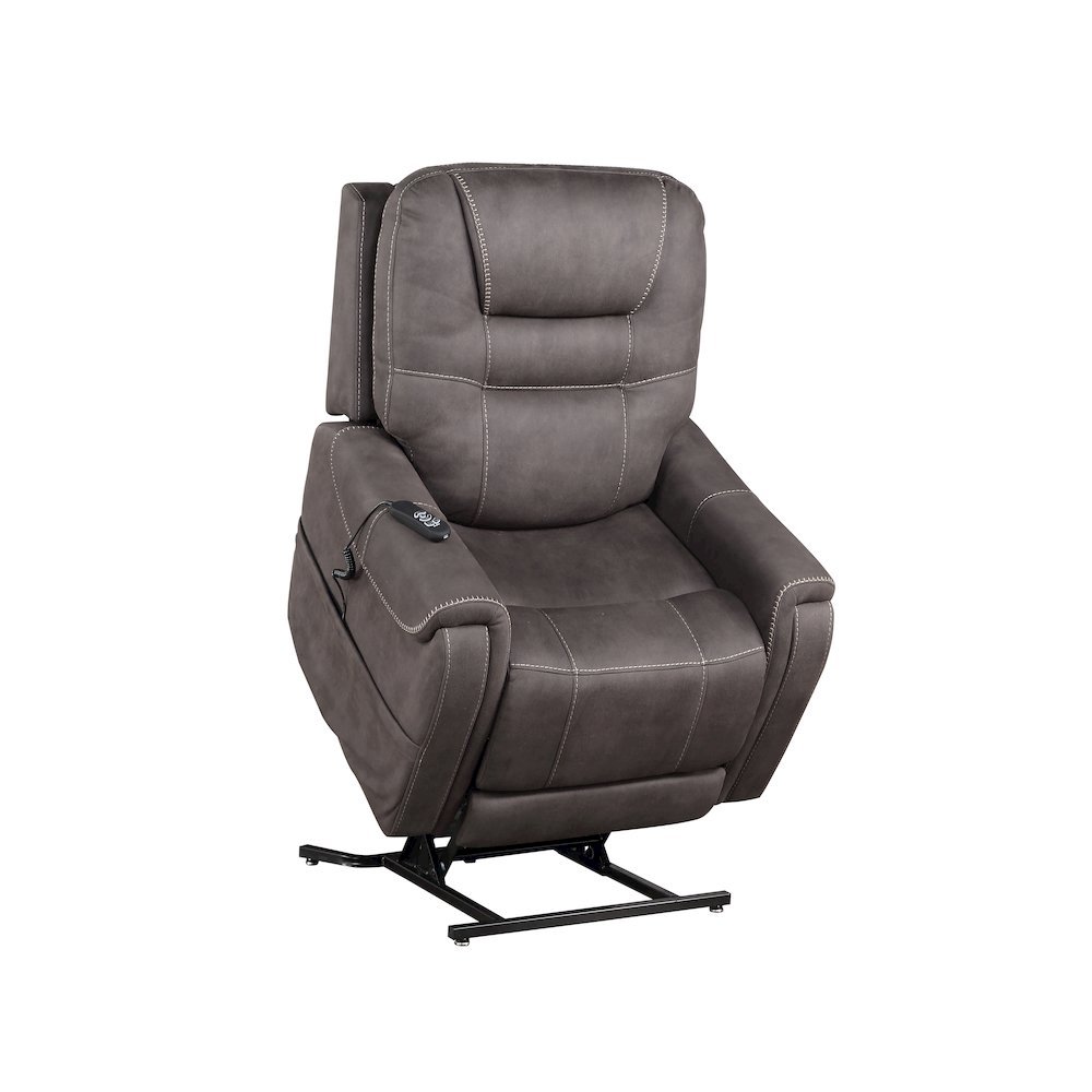 Power Lift Recliner Chair, Adjustable Headrest, 3 Zone Heat, Brown. Picture 4