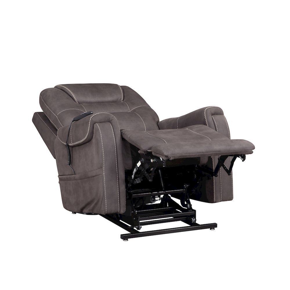 Power Lift Recliner Chair, Adjustable Headrest, 3 Zone Heat, Brown. Picture 5