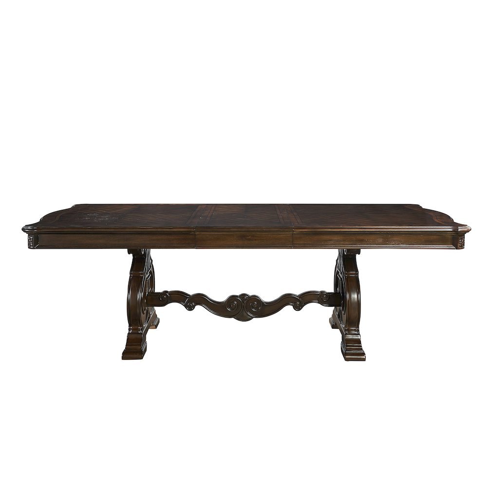 Warm Pecan 96" Extendable Dining Table – Large Oak Veneer Table for 8–10 People. Picture 4
