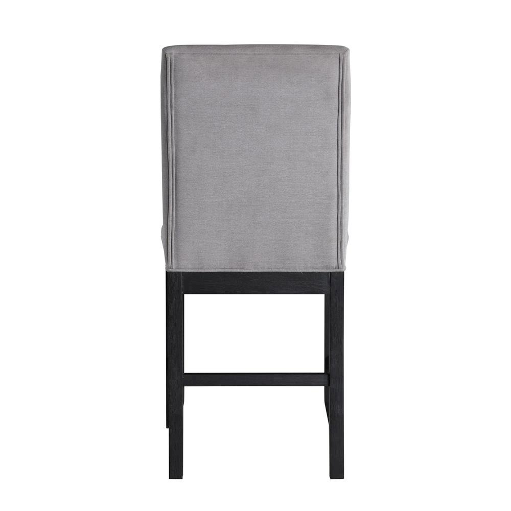 Upholstered Counter Chairs, Grey Performance Fabric, Gold Accent, Set of 2. Picture 7