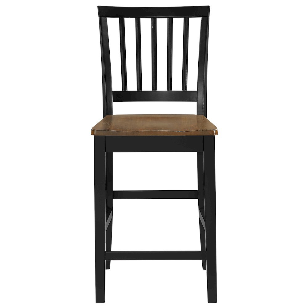 Solid Wood Counter Chairs, Mortise-and-Tenon Joinery, 24 Inch Seat, Set of 2. Picture 6