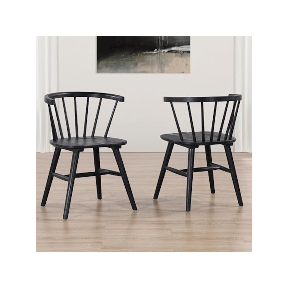 Willow Solid Wood Dining Chair, Black. Picture 2