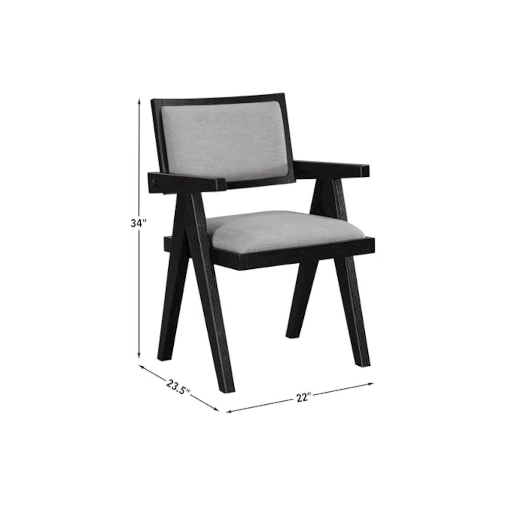 Magnolia Black Arm Chair. Picture 3