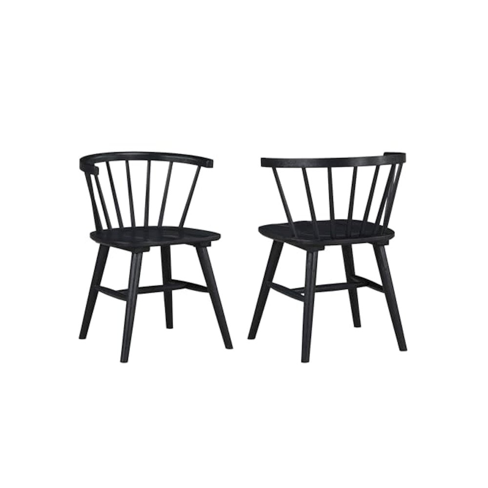 Willow Solid Wood Dining Chair, Black. Picture 1