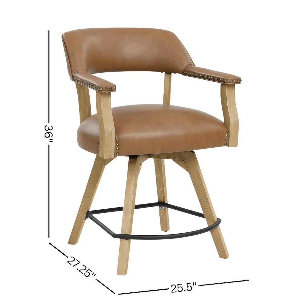Swivel Counter Armchair with Backs and with Arm Rest Design. Picture 7