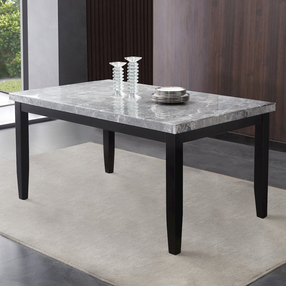 Napoli Gray Marble Top Dining. Picture 4