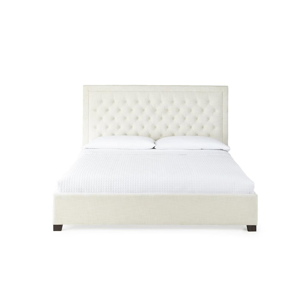 Queen Bed White, White. Picture 1