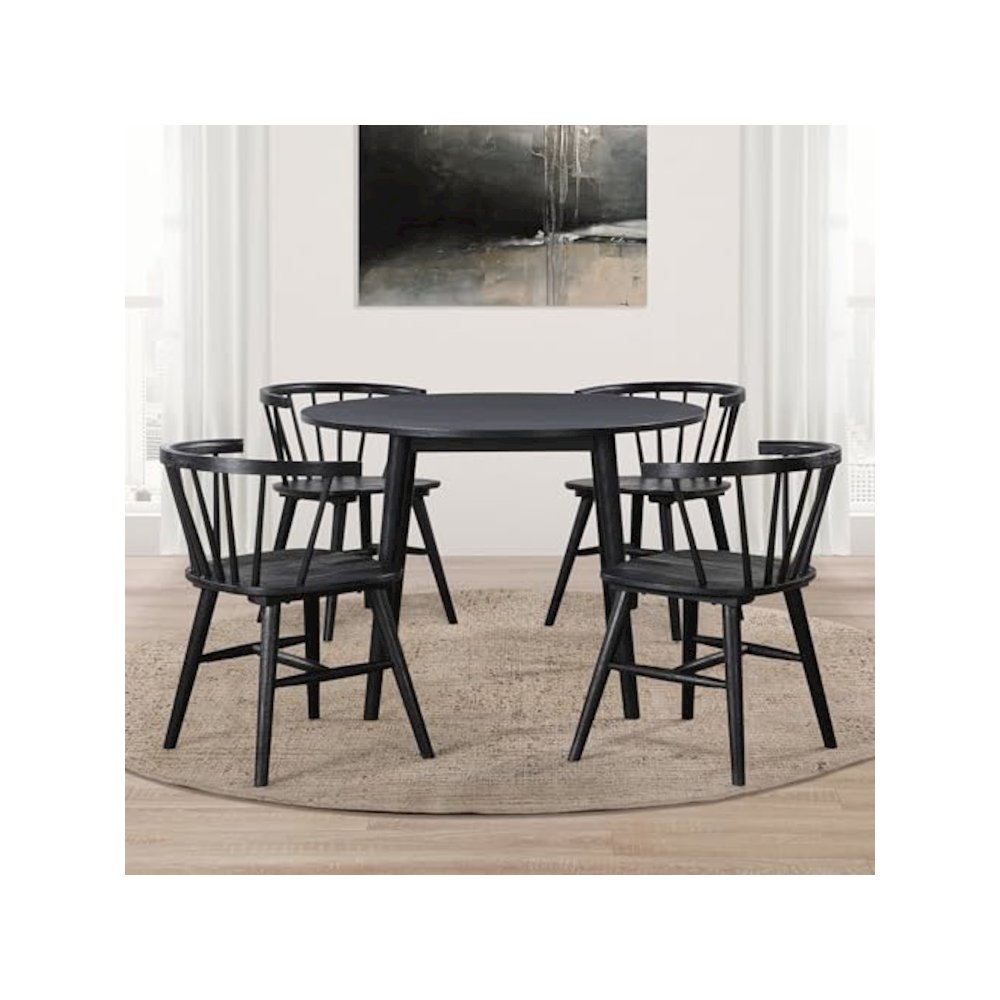 Willow Solid Wood Dining Chair, Black. Picture 10