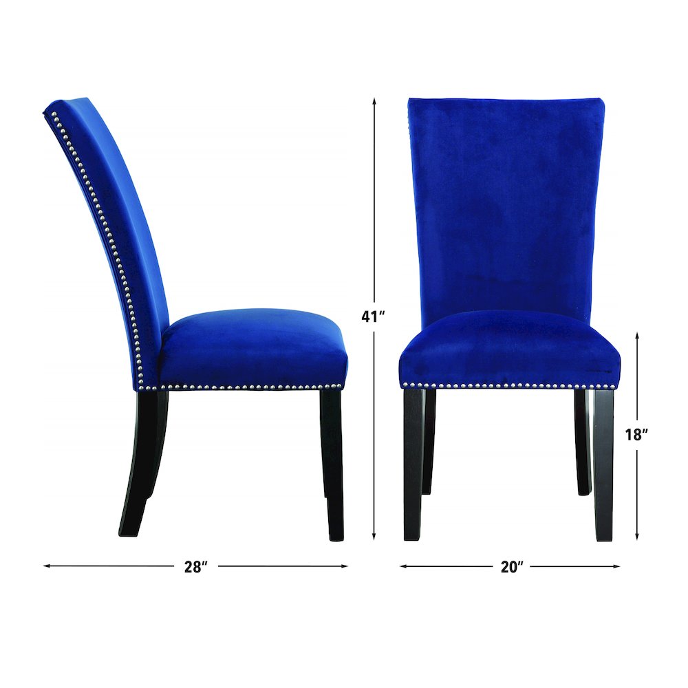 Camila 7PC Rectangle Dining Set Blue Chair. Picture 12