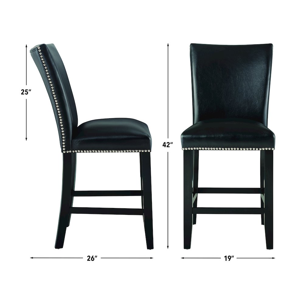 Camila Square 7PC Counter Set Black Chair. Picture 10