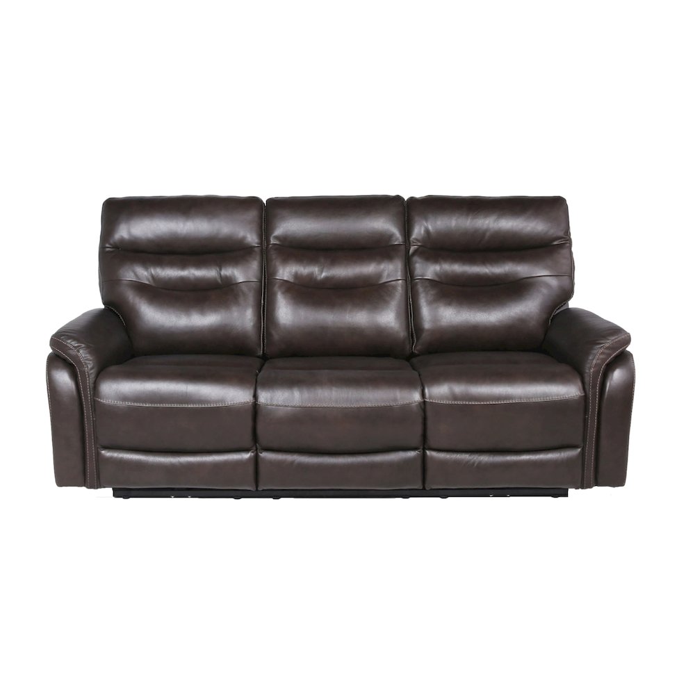 Power Recliner Sofa - Dark Brown, Dark Brown. Picture 1