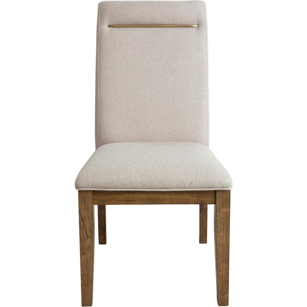Caramel Upholstered Dining Chairs – Set of 2 Comfy Cushioned Wood Frame. Picture 6
