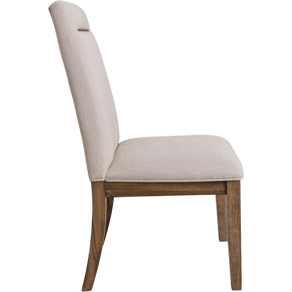 Caramel Upholstered Dining Chairs – Set of 2 Comfy Cushioned Wood Frame. Picture 8