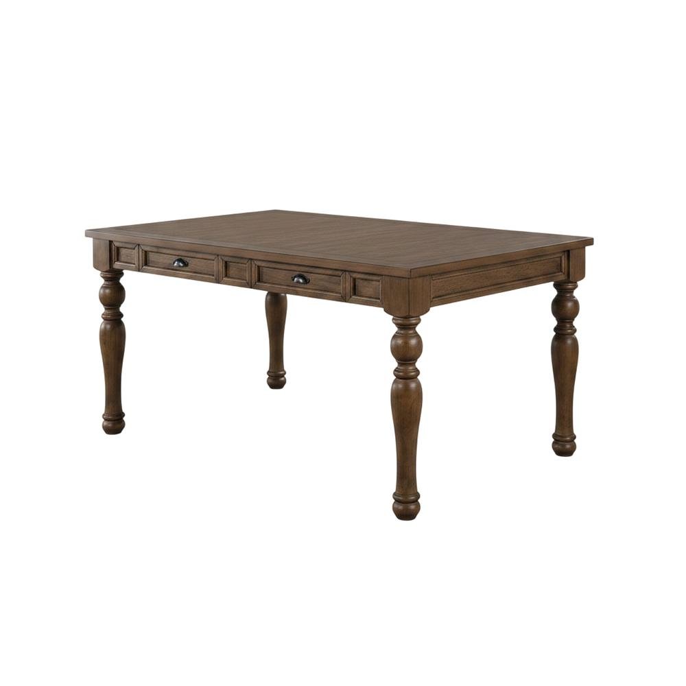 Wood Dining Table Set for 6 with Upholstered Chairs, Kitchen Table Set, Brown. Picture 4