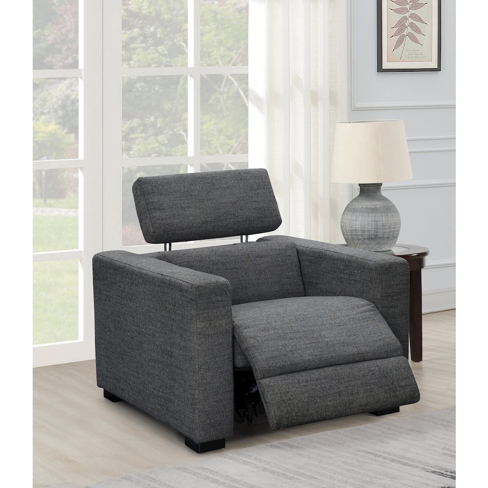 Zara Power Reclining Chair - Charcoal. Picture 5