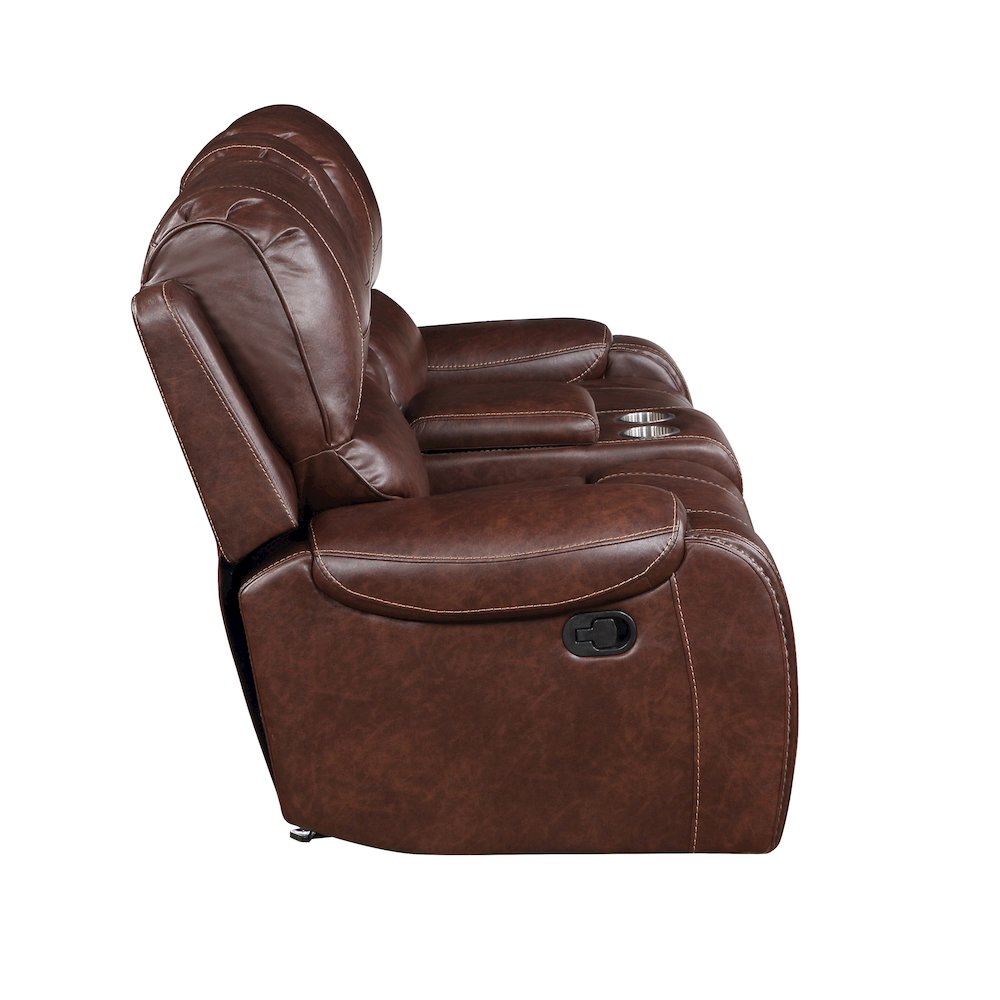 Keily Brown Manual Console Loveseat. Picture 3