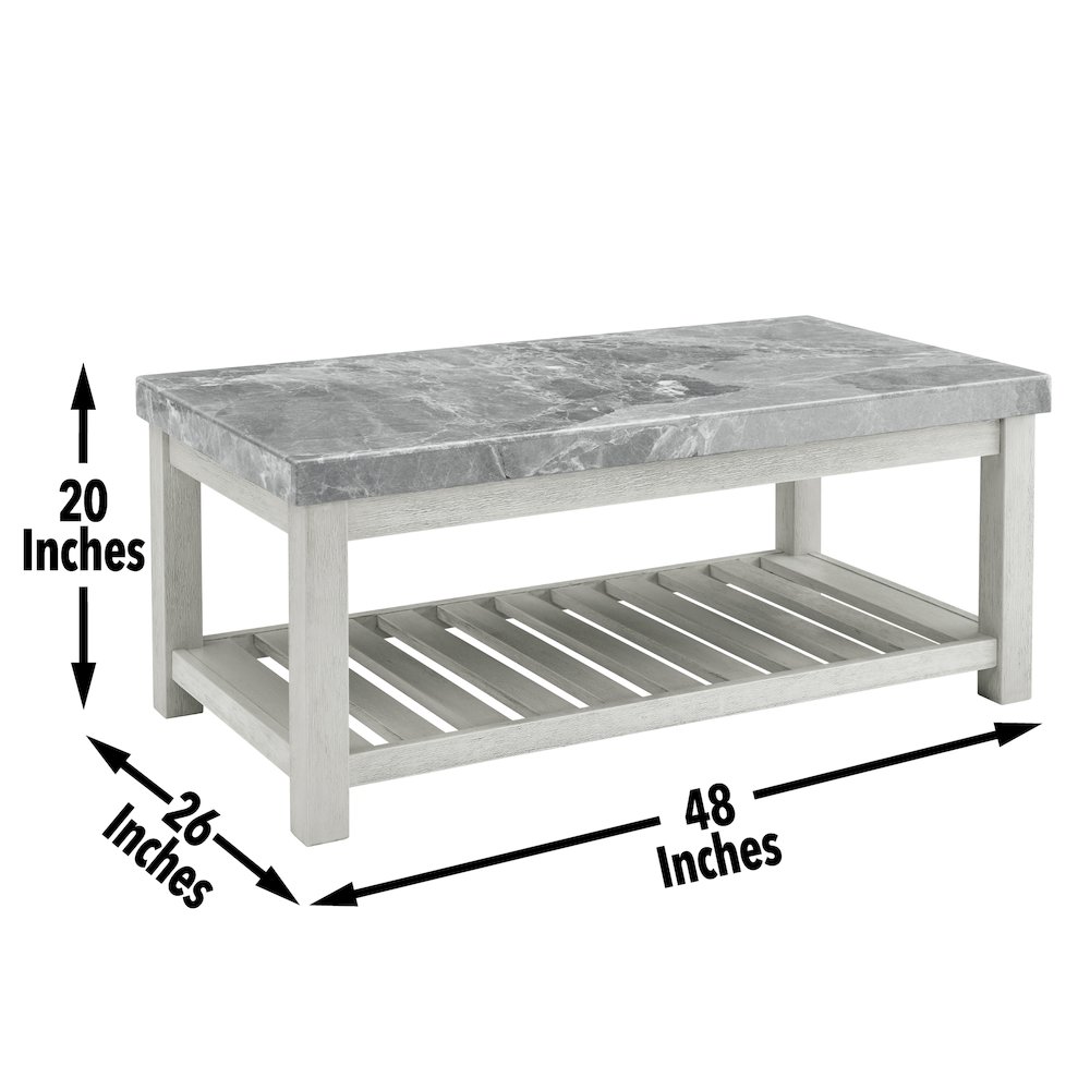 Canova Gray Marble Top Cocktail Table. Picture 4