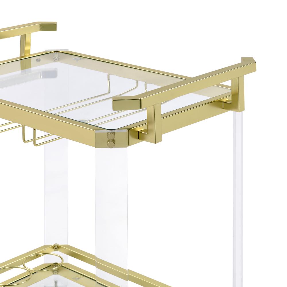 Aerin Server Cart - Gold/Acrylic. Picture 4
