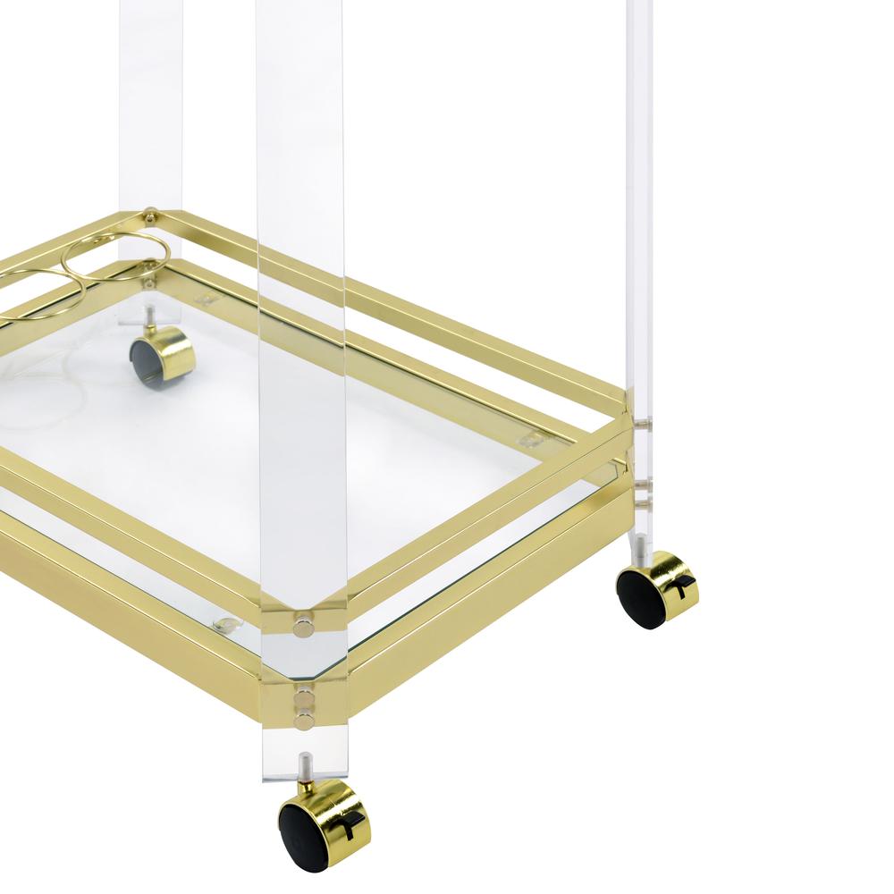 Aerin Server Cart - Gold/Acrylic. Picture 5
