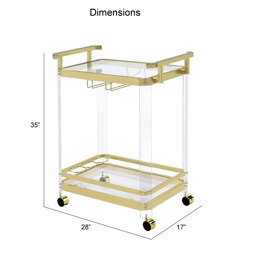 Aerin Server Cart - Gold/Acrylic. Picture 6