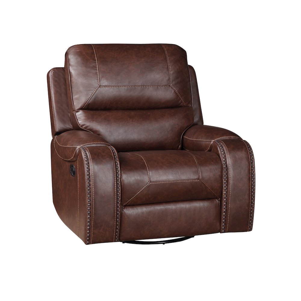 Keily Brown Manual Recliner. Picture 1