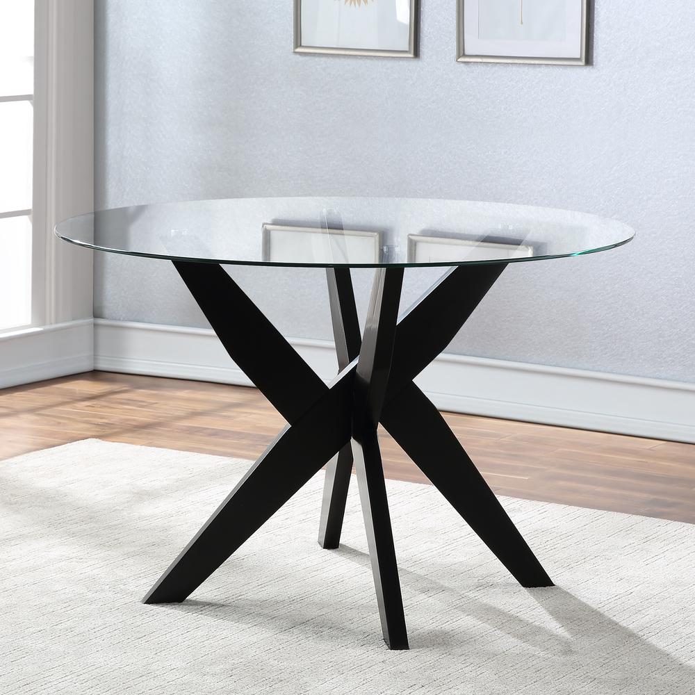 Amalie Round Dining Table - Black. Picture 6