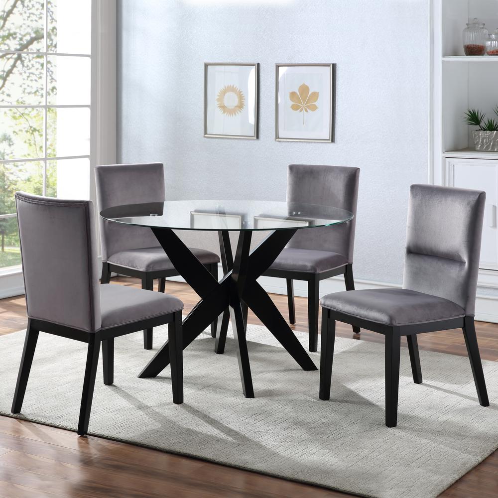 Amalie Round Dining Table - Black. Picture 5