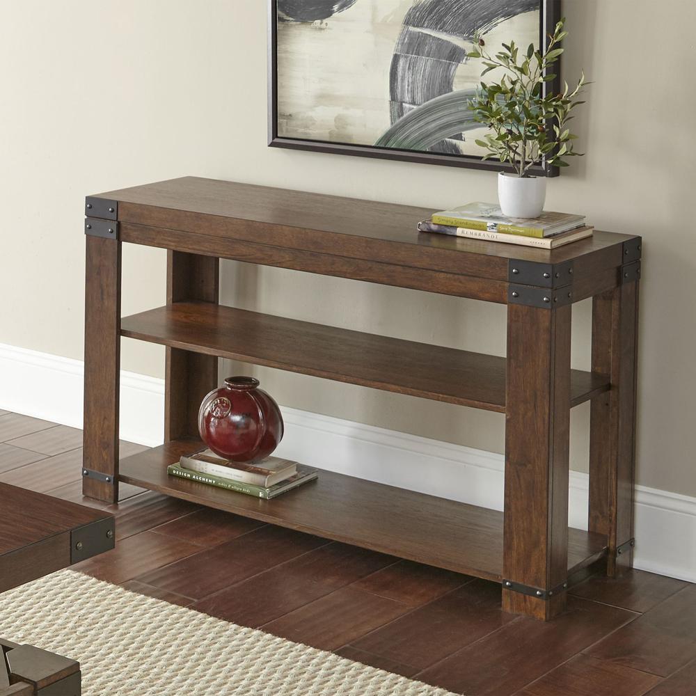 Sofa Table, Medium cherry finish. Picture 1
