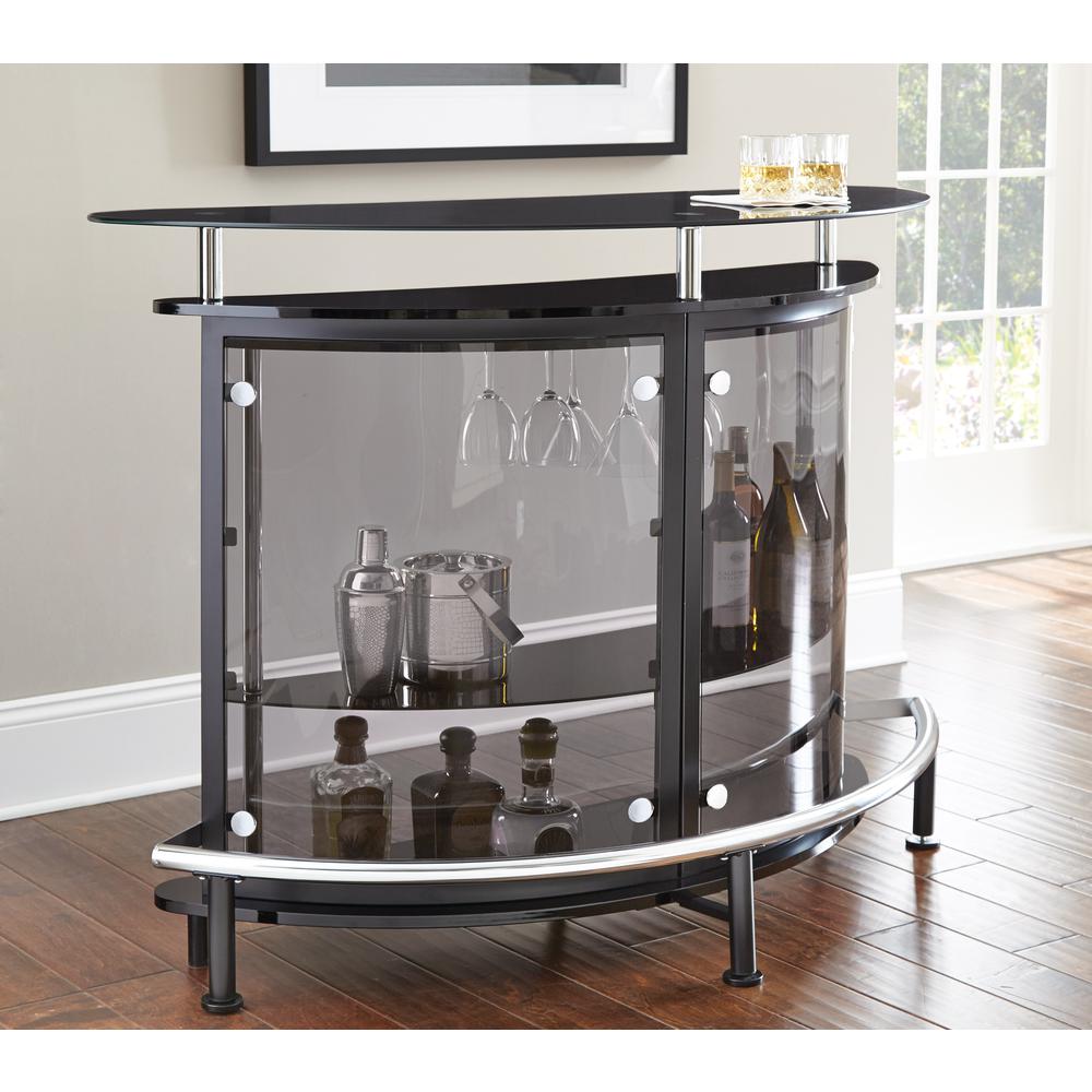 Bar Table, Smoked Glass, Chrome. Picture 1