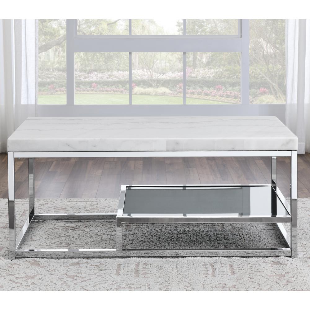 Aston White Marble Top Cocktail Table. Picture 3