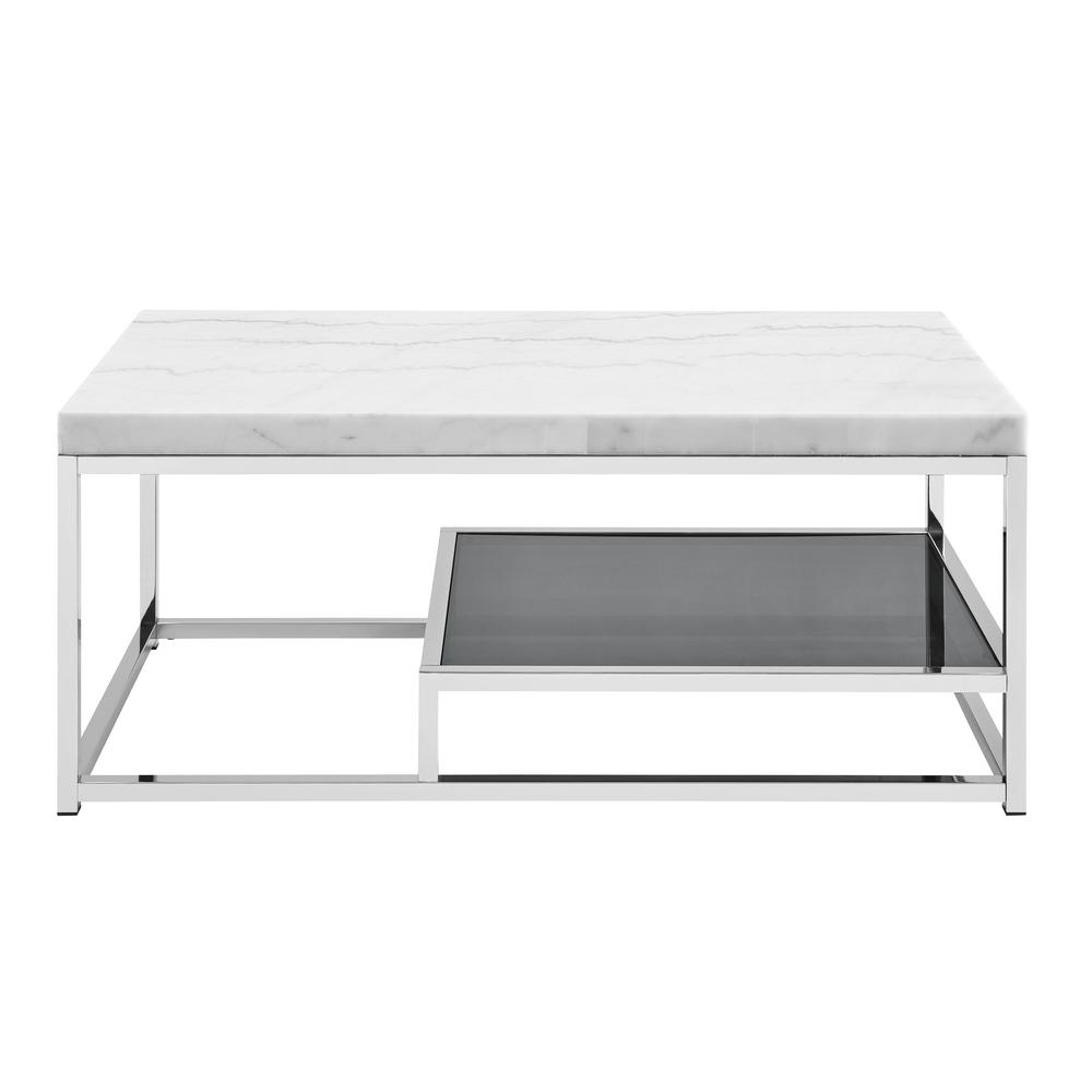 Aston White Marble Top Cocktail Table. Picture 4