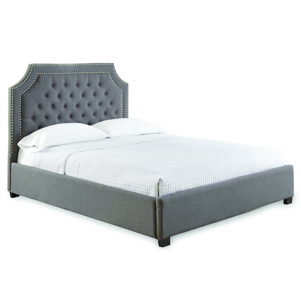 Wilshire Queen Bed Gray. Picture 1