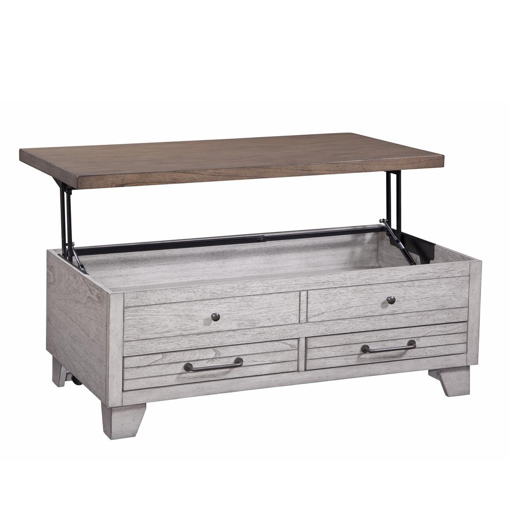 Bear Creek Lift Top Cocktail Table - Ivory. Picture 3
