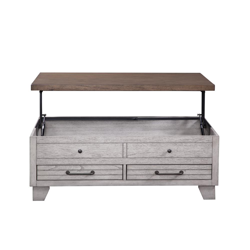 Bear Creek Lift Top Cocktail Table - Ivory. Picture 4
