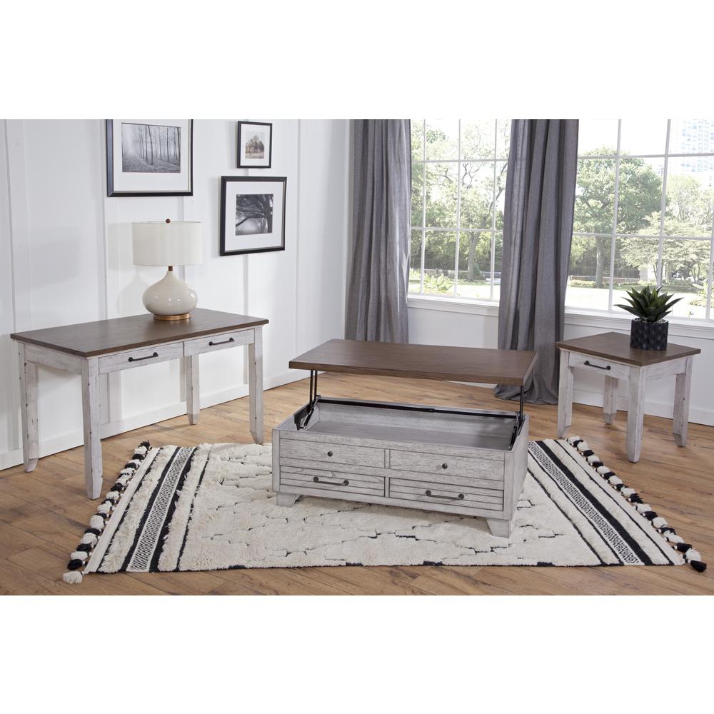 Bear Creek Lift Top Cocktail Table - Ivory. Picture 8