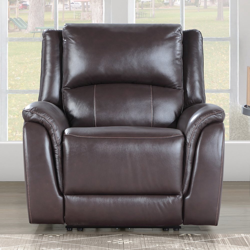 Alexandria PWR Recliner Chocolate. Picture 5