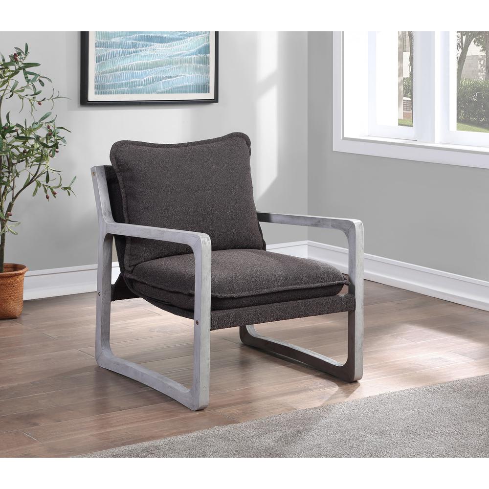 Kai Upholstered Accent Chair, Black. Picture 3