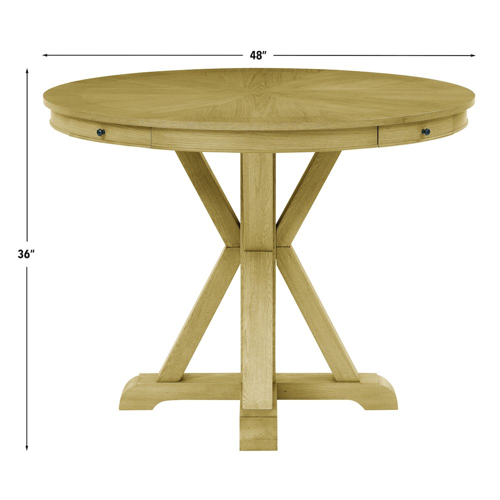 Rylie Counter Table & 4 Swivel Counter Chairs, Natural Finish. Picture 11