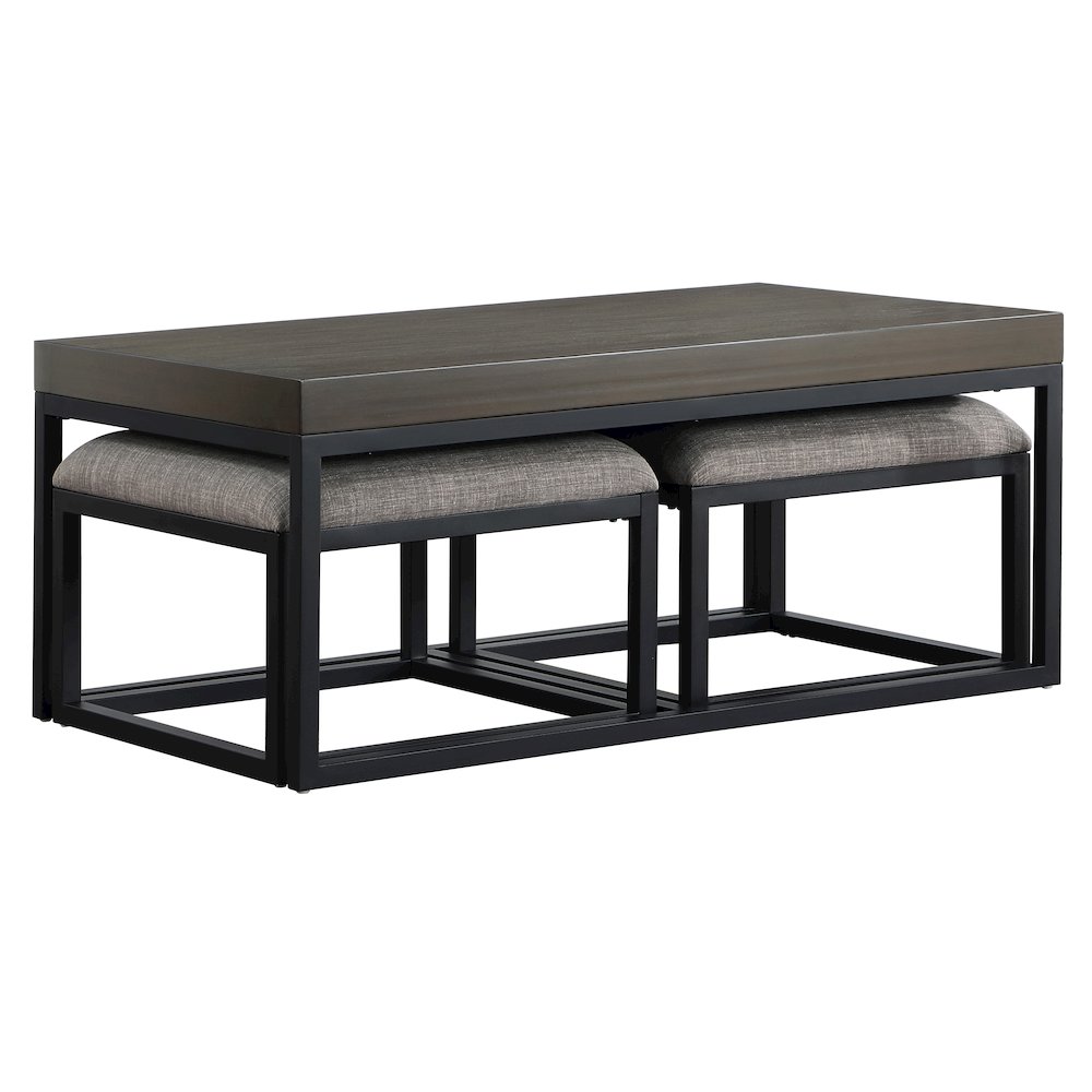Yukon Rectangular Nesting Table with 2 Stools. Picture 1
