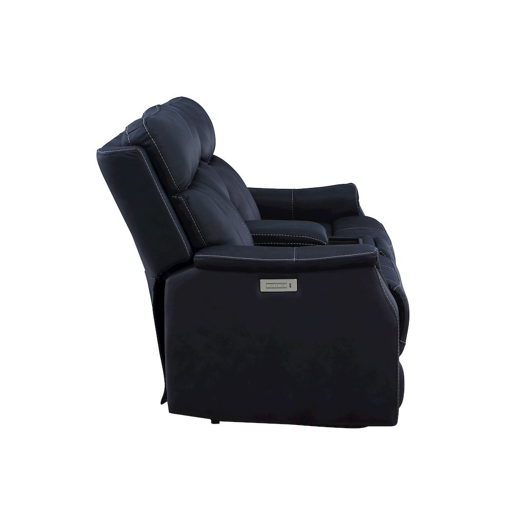 Valencia Dual Power Reclining Console Loveseat - Ocean. Picture 3
