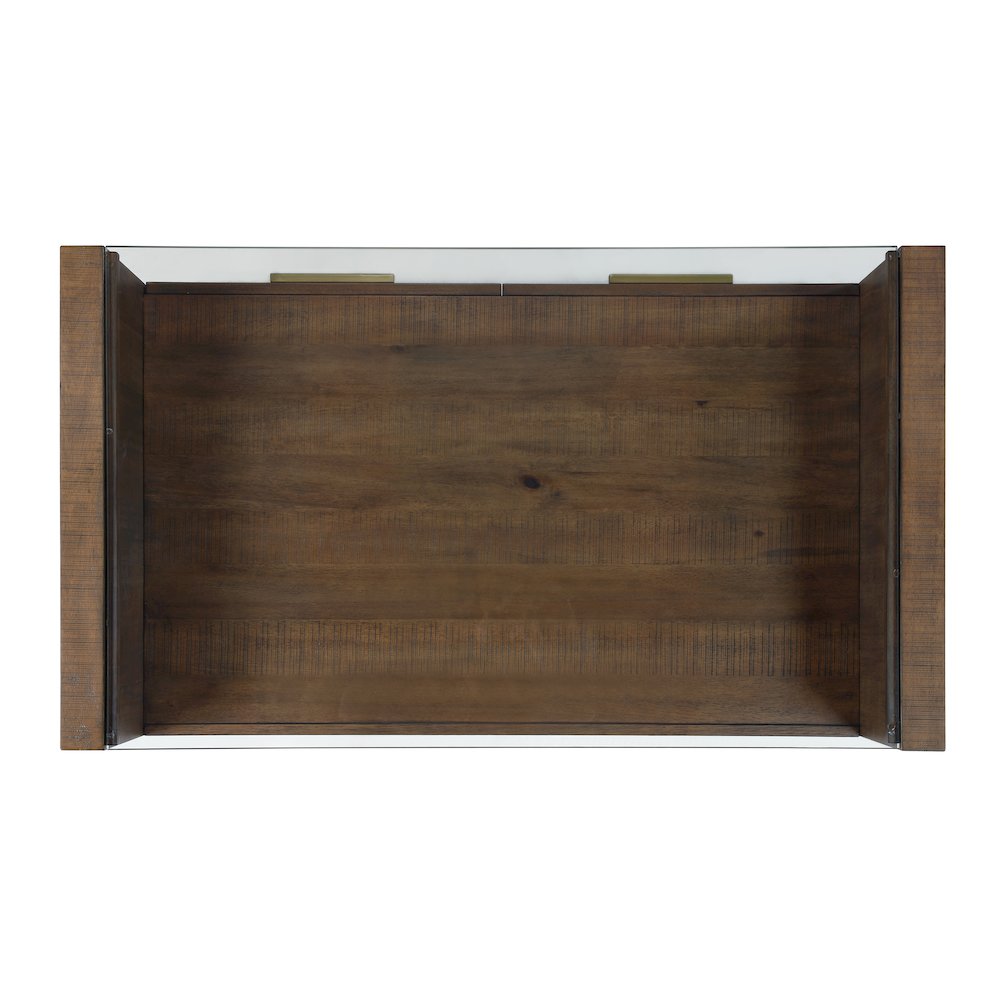 Garland Castered Glass Top Coffee Table, Toffee Finish. Picture 7