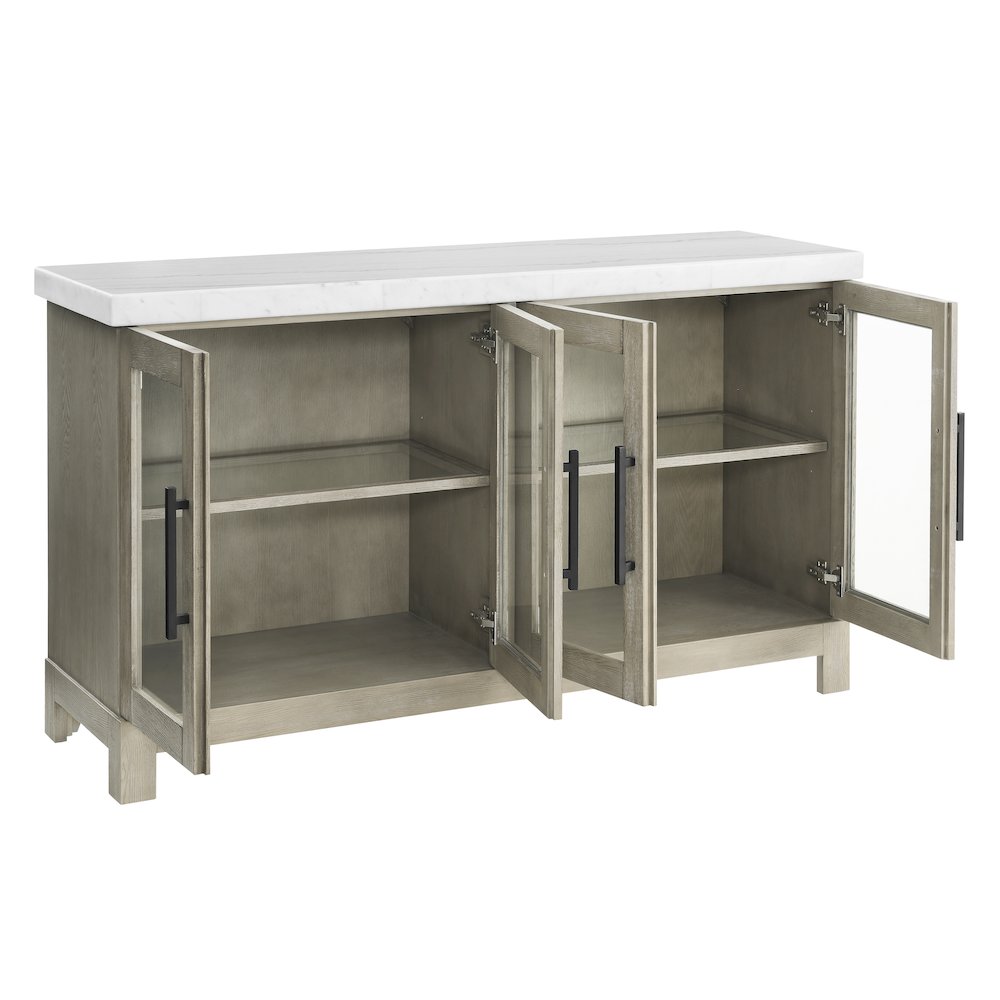 Carena White Marble Top Sideboard w/Powe. Picture 2