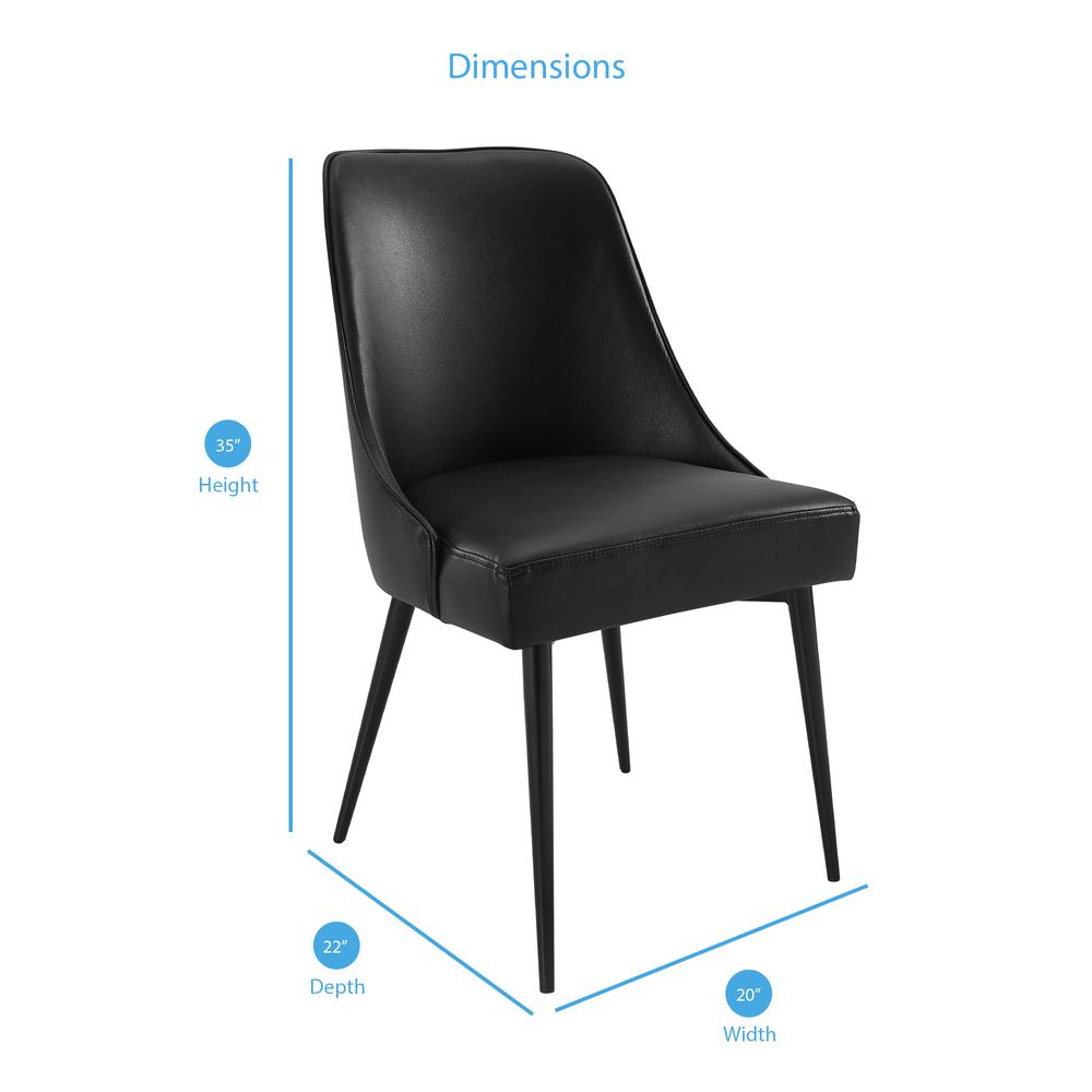 Colfax Side Chair Black Vinyl - set of 2. Picture 2