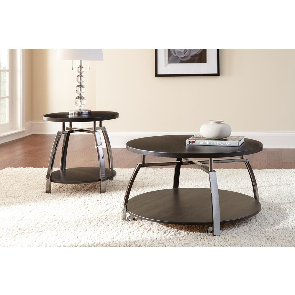 End Table, Espresso, Nickel. Picture 2