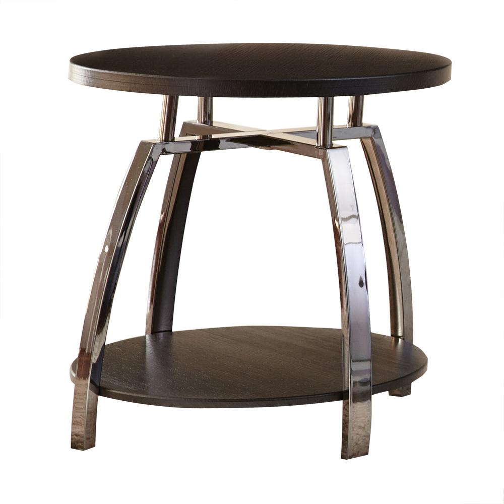 End Table, Espresso, Nickel. Picture 3