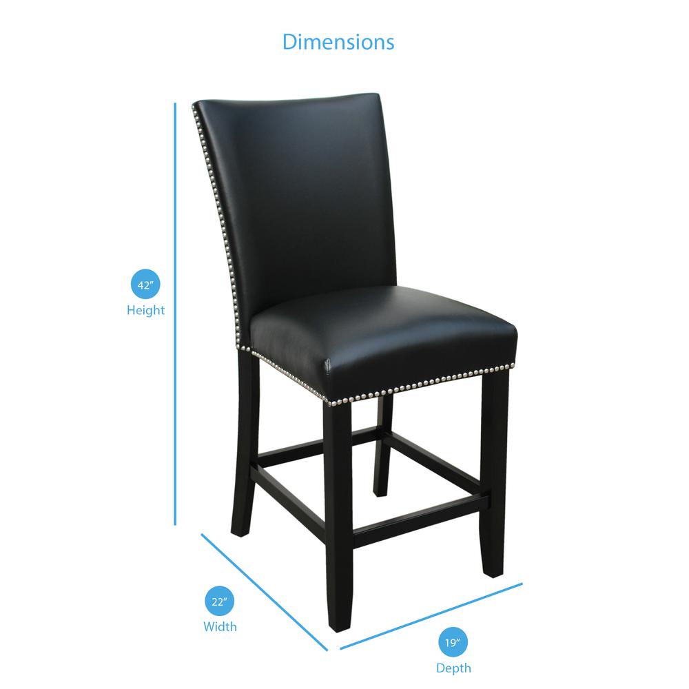 Camila Black Counter Chair - set of 2. Picture 2