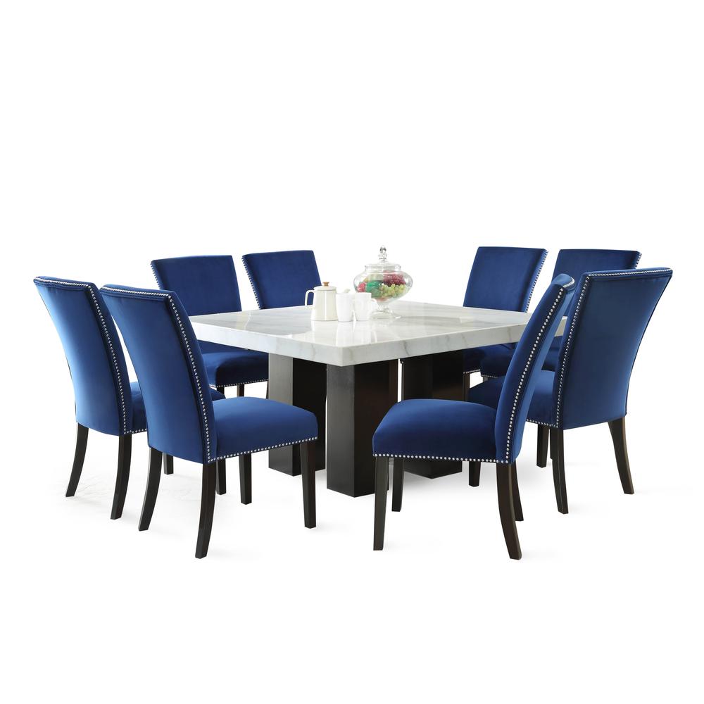 Camila Blue Velvet Dining Chair. Picture 5