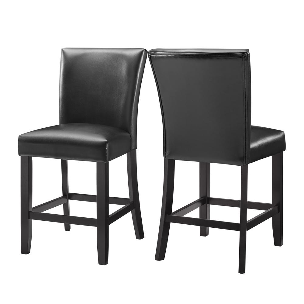 Counter Chair - set of 2, Ebony finish/Black seat. Picture 1